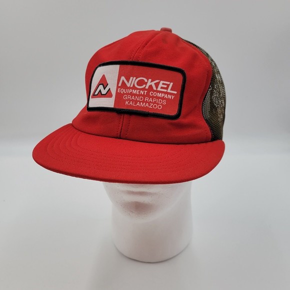 Vintage Nickel Equipment Company Grand Rapids Kalamazoo Red Snapback Hat Cap USA - Picture 2 of 9